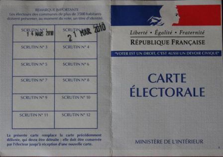 Carte d'électeur second tour