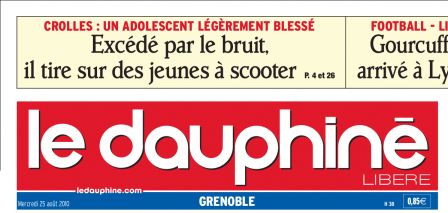 Une du Dauphiné libéré du 25 aout