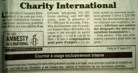 Canard enchainé 23 mars 2011 Charity international